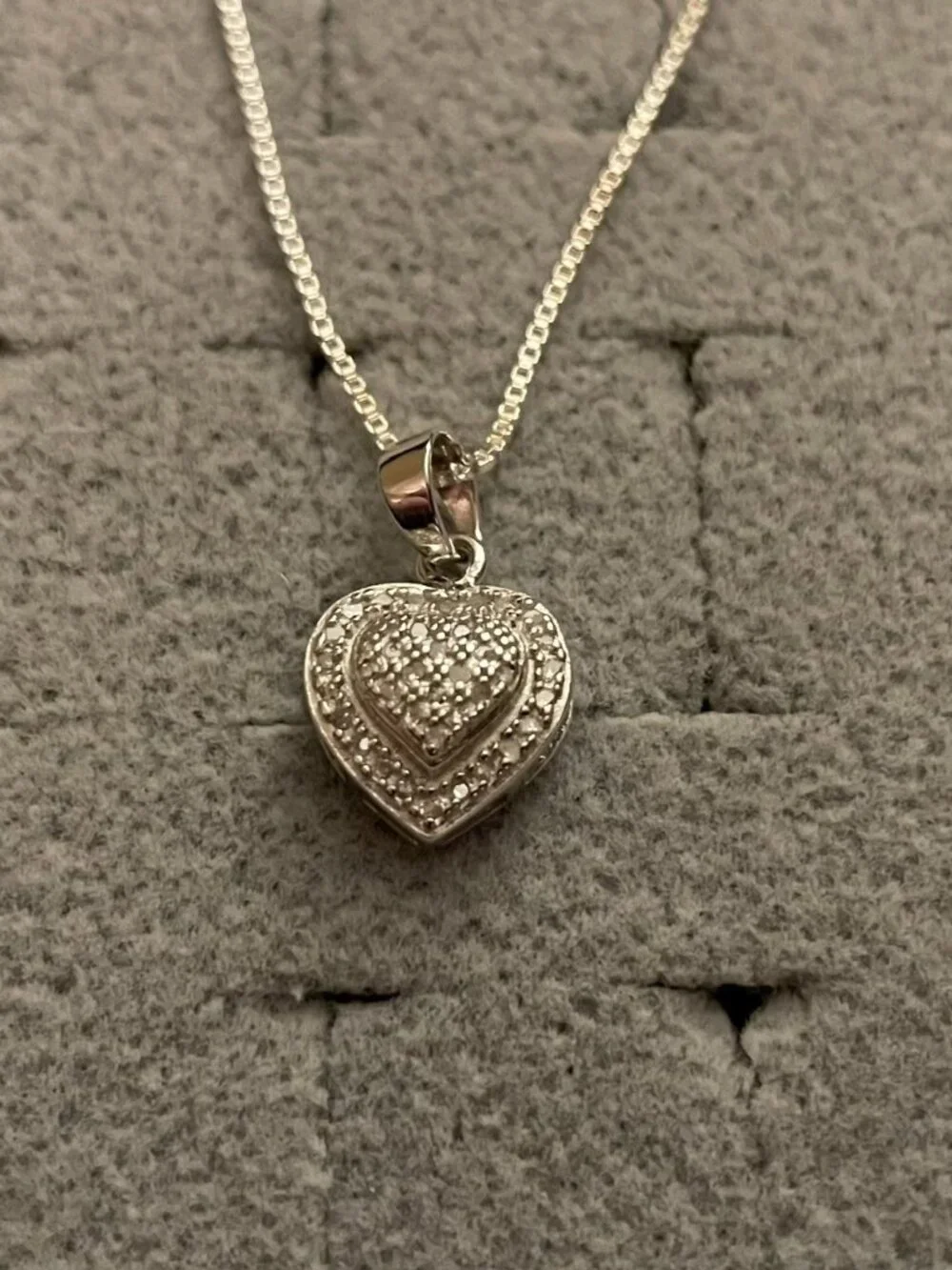 NWT Sterling Silver Heart Necklace 925 16